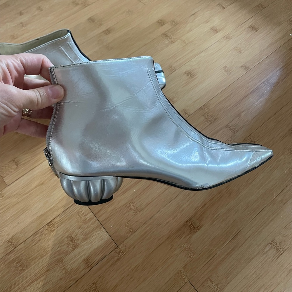 Chanel Silver booties